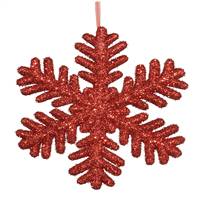 13.75" Red Glitter Snowflake