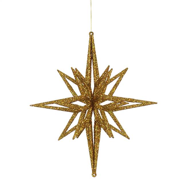 12" Gold 3D Glitter Star