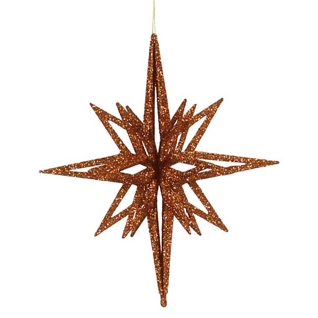 12" Copper 3D Glitter Star