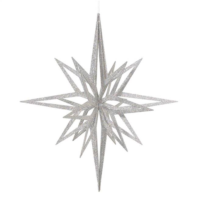 32" Silver 3D Glitter Star