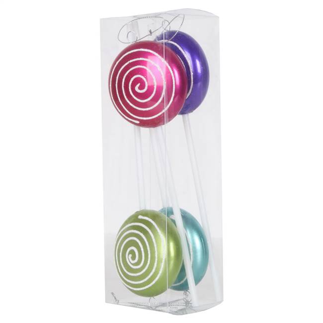 10" Asst Color Irid Swirl Lollipop 4/Box