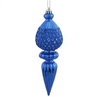 7.5" Blue Finial Blue Glitter 3/Box