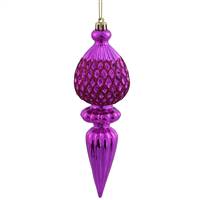 7.5" Cerise Finial Cerise Glitter 3/Box