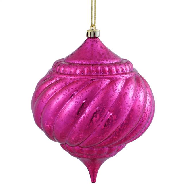 6" Cerise Shiny Mercury Onion Ball