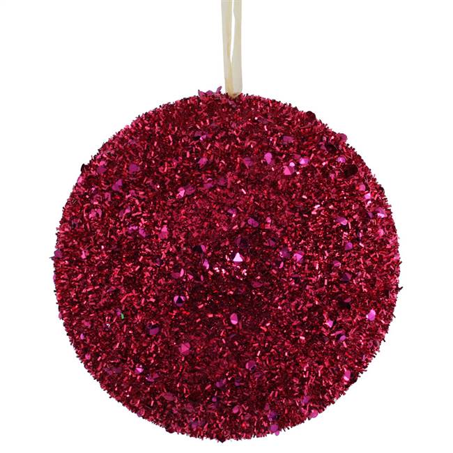 6" Cerise Sequin Glitter Ball 2/Box