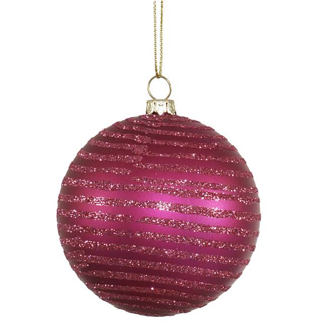 4" Magenta Matte-Glitter Ball 4/Box