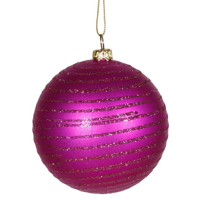 4.75" Cerise Matte-Glitter Ball 3/Box