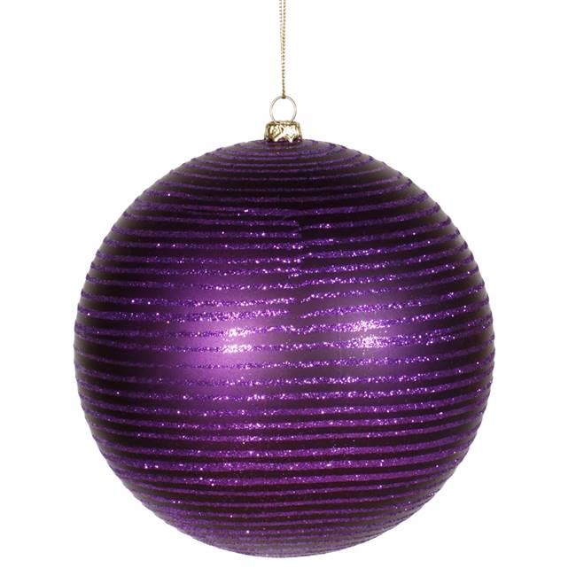 5.5" Purple Matte-Glitter Ball 2/Box