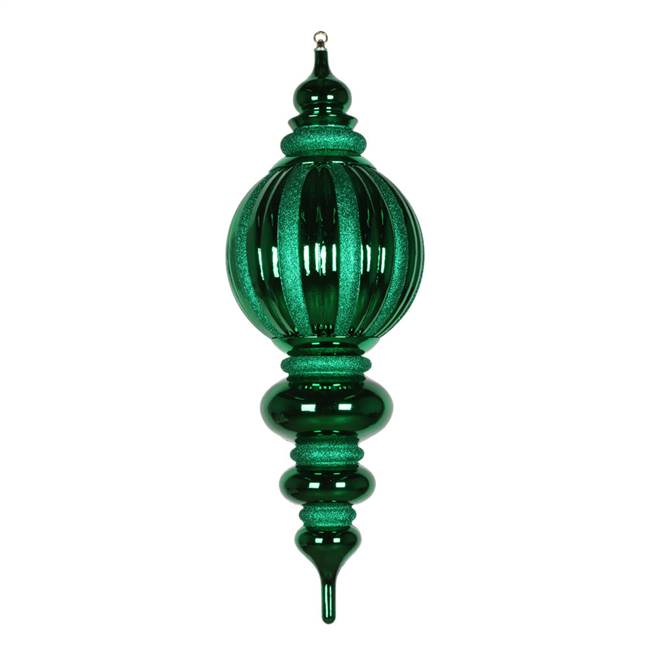 35" Green Shiny Glitter Finial