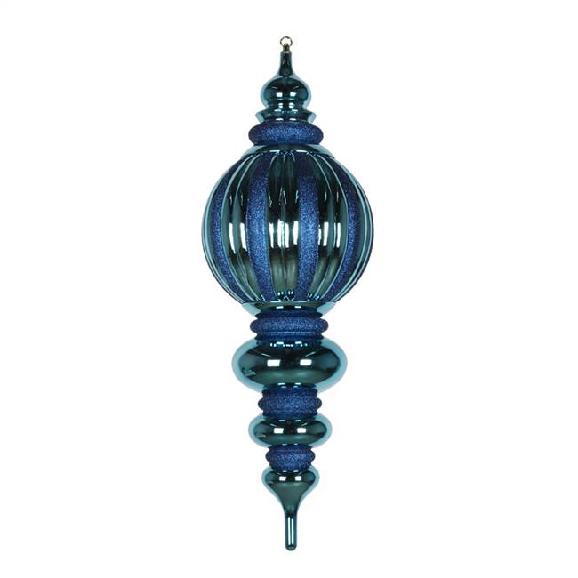 35" Sea Blue Shiny Glitter Finial