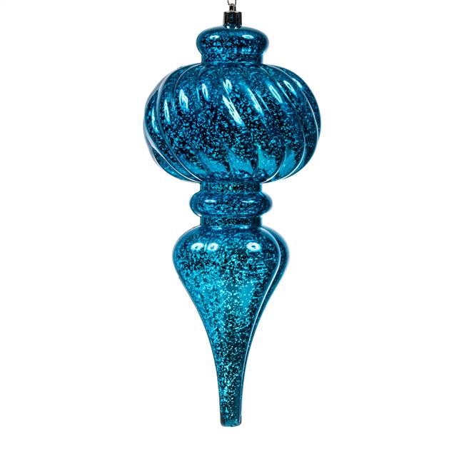 10" Turquoise Shiny Mercury Finial 3/Bg