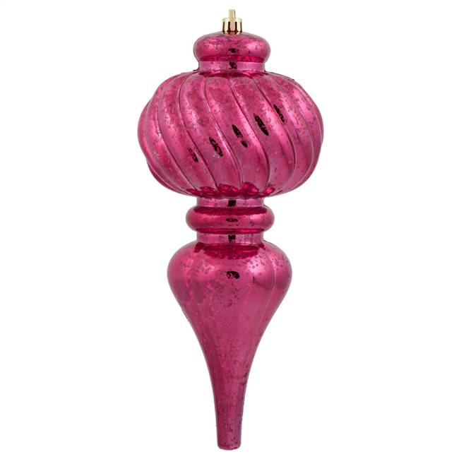 10" Wine Shiny Mercury Finial 3/Bg