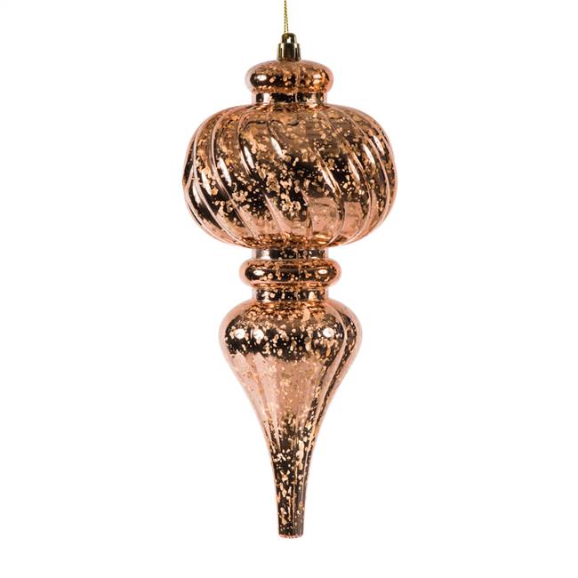 10" Rose Gold Shiny Mercury Finial 3/Bg