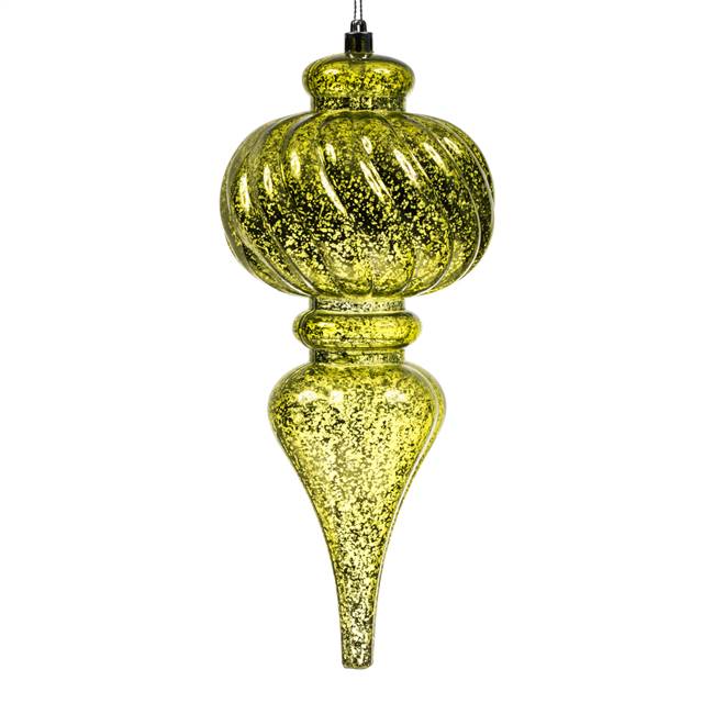 10" Lime Shiny Mercury Finial 3/Bg