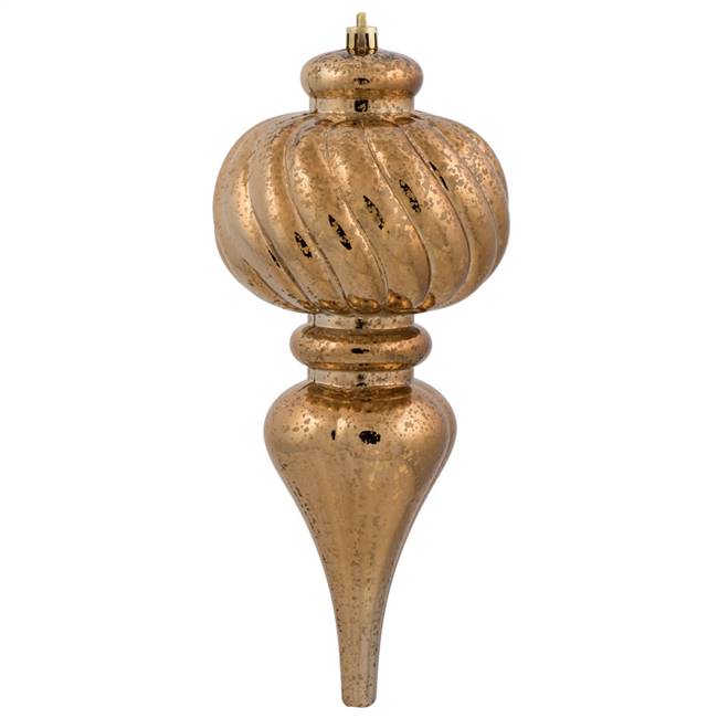 10" Mocha Shiny Mercury Finial 3/Bg