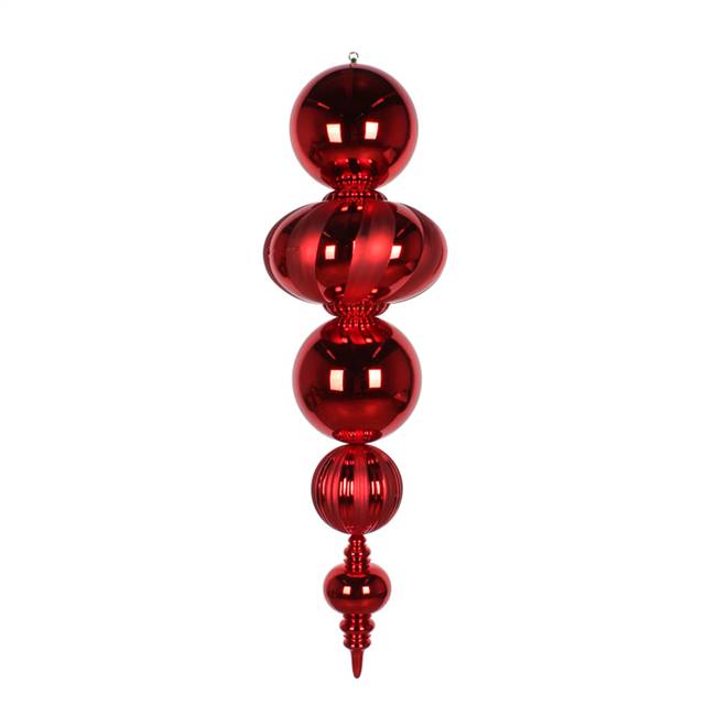 54" Red Shiny Matte Finial