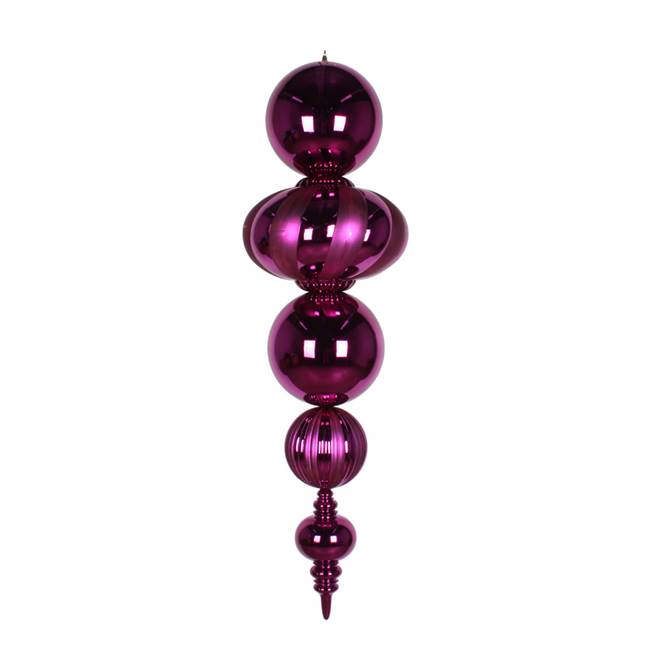 54" Magenta Shiny Matte Finial