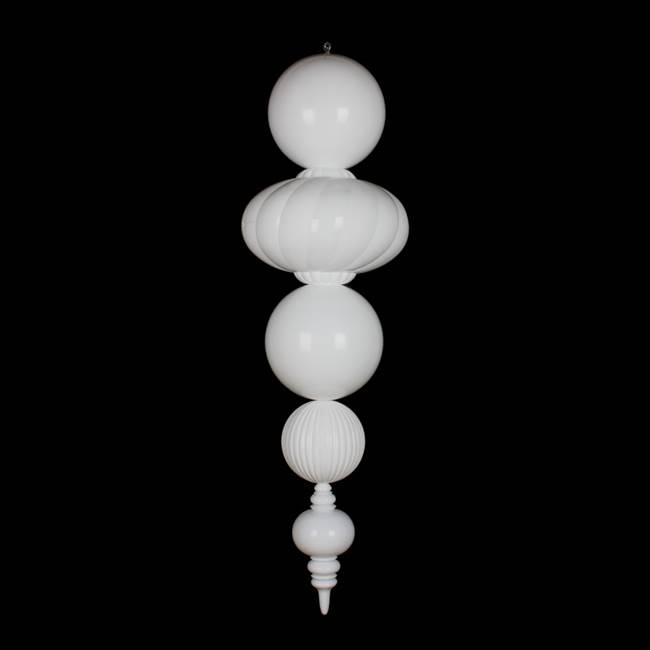 54" White Shiny Matte Finial