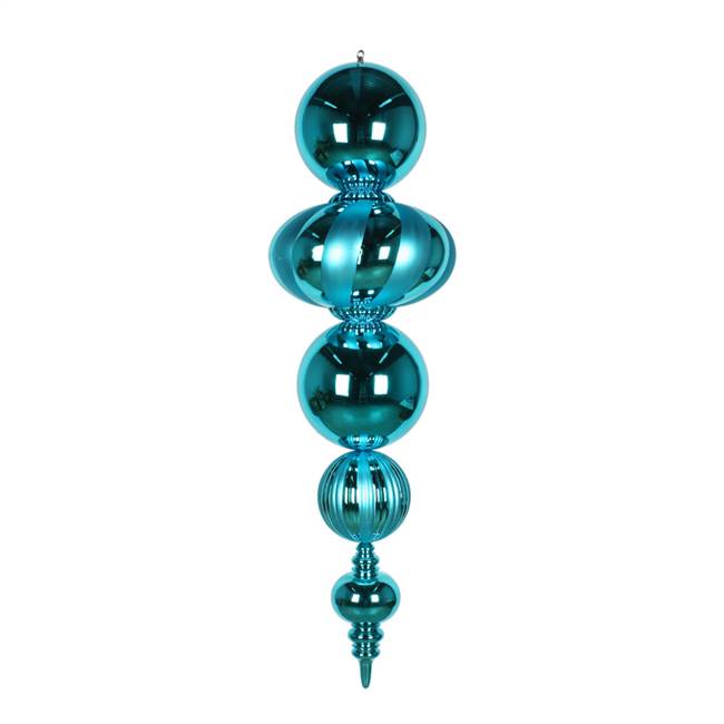 54" Turquoise Shiny Matte Finial