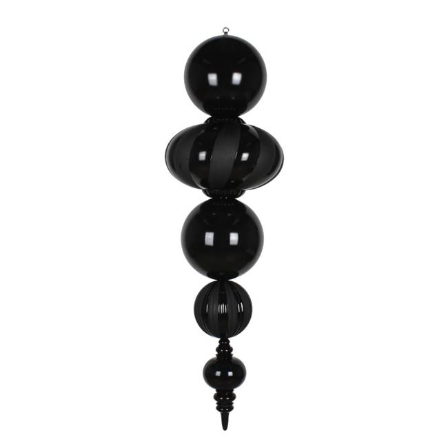 54" Black Shiny Matte Finial