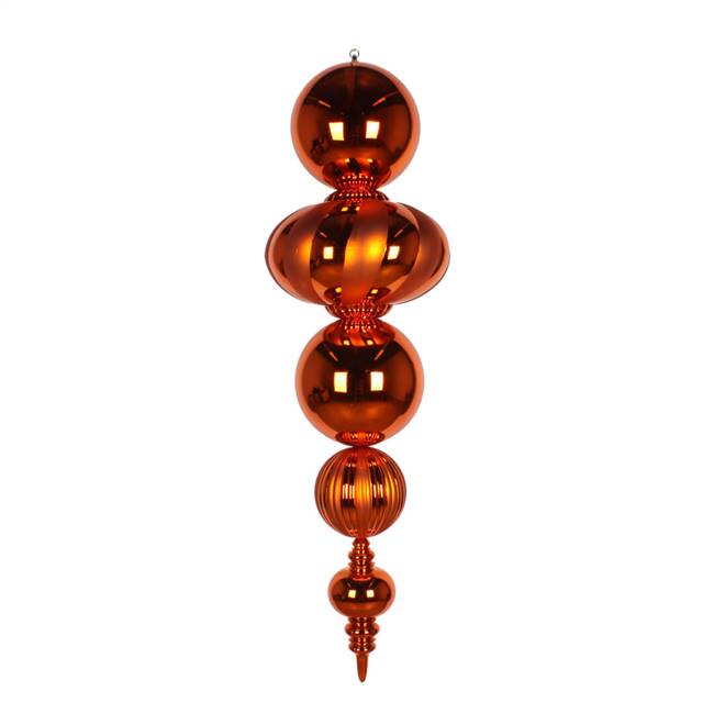 54" Burnish Orange Shiny Matte Finial