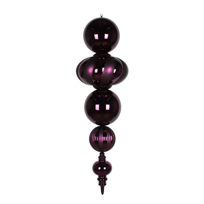 54" Eggplant Shiny Matte Finial