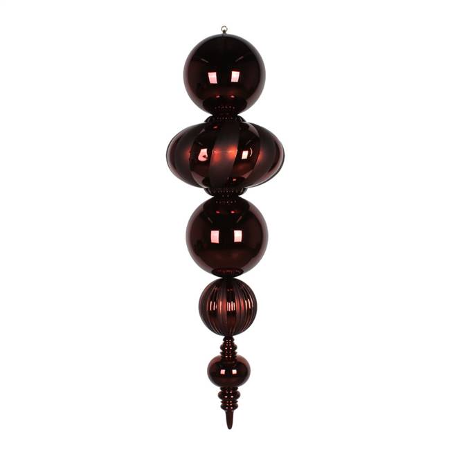 54" Chocolate Shiny Matte Finial