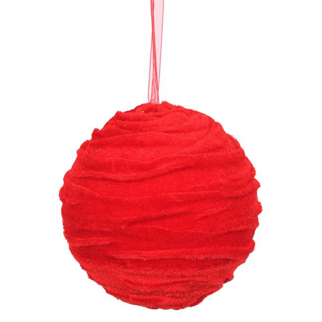 4.75" Red Gathered Cloth Ball 3/Bag