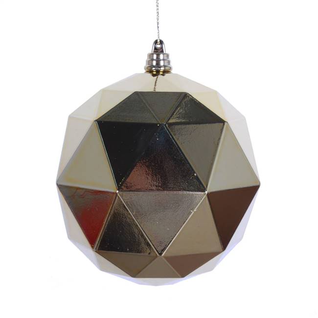 4.75" Gold Shiny Geometric Ball 4/bag