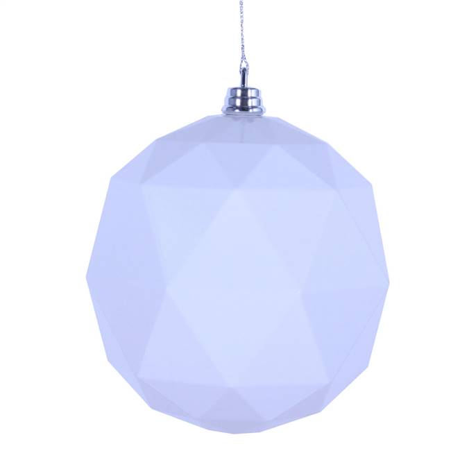 4.75" White Shiny Geometric Ball 4/bag
