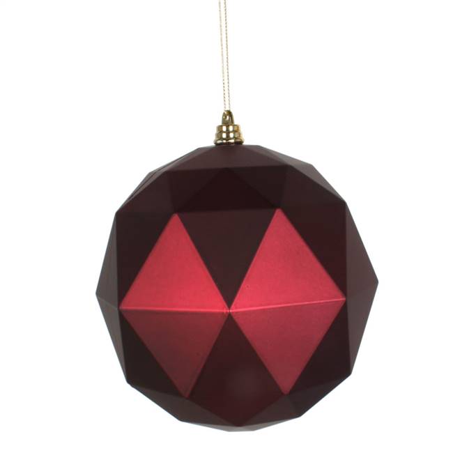 4.75" Wine Matte Geometric Ball 4/bag