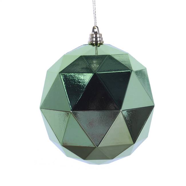 4.75" Celadon Shiny Geometric Ball 4/bag