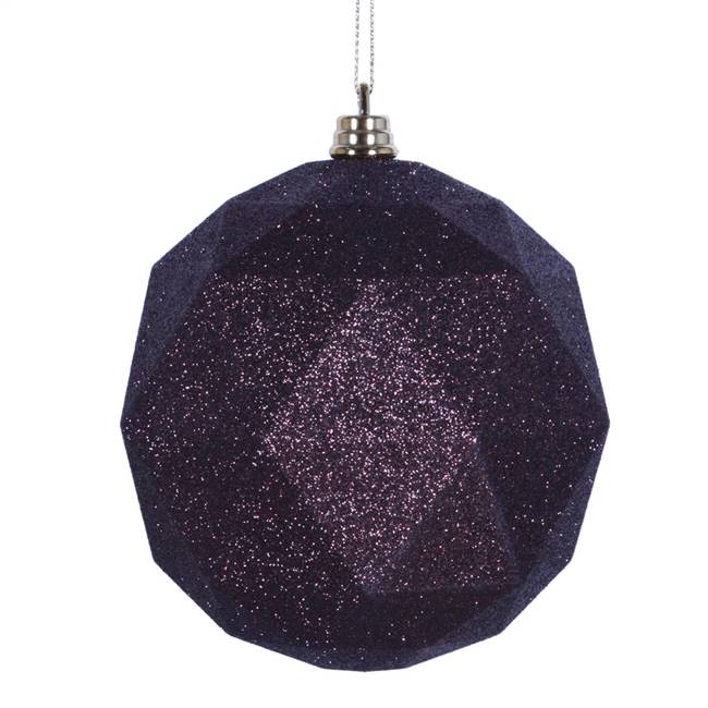 4.75" Mocha Glitter Geometric Ball 4/bag