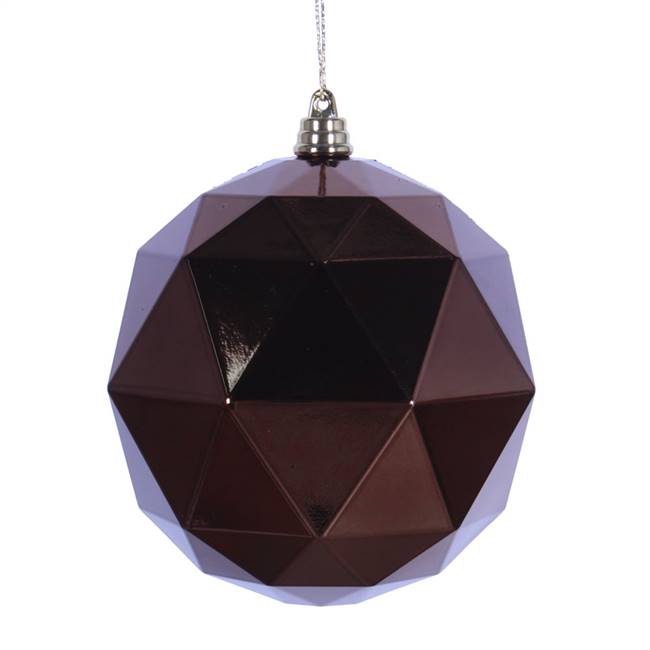 4.75" Mocha Shiny Geometric Ball 4/bag