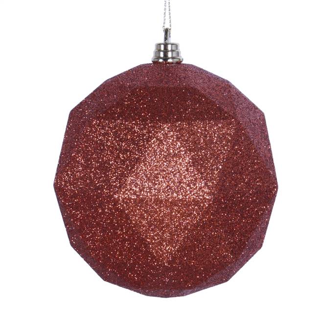 4.75" Copper Glitter Geo Ball 4/bag