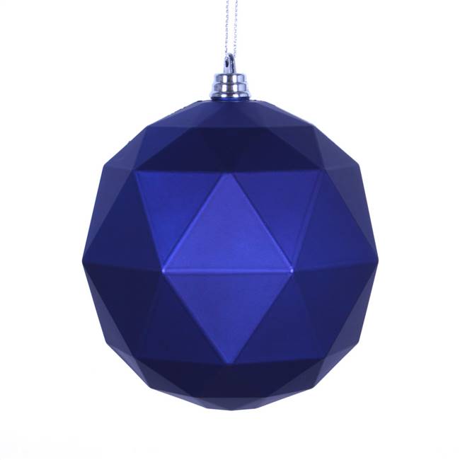 6" Cobalt Blue Matte Geo Ball 4/bag
