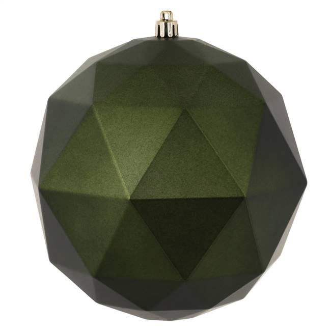 6" Moss Green Matte Geometric Ball 4/bag