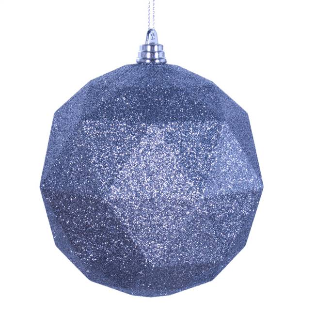 6" Pewter Glitter Geometric Ball 4/bag