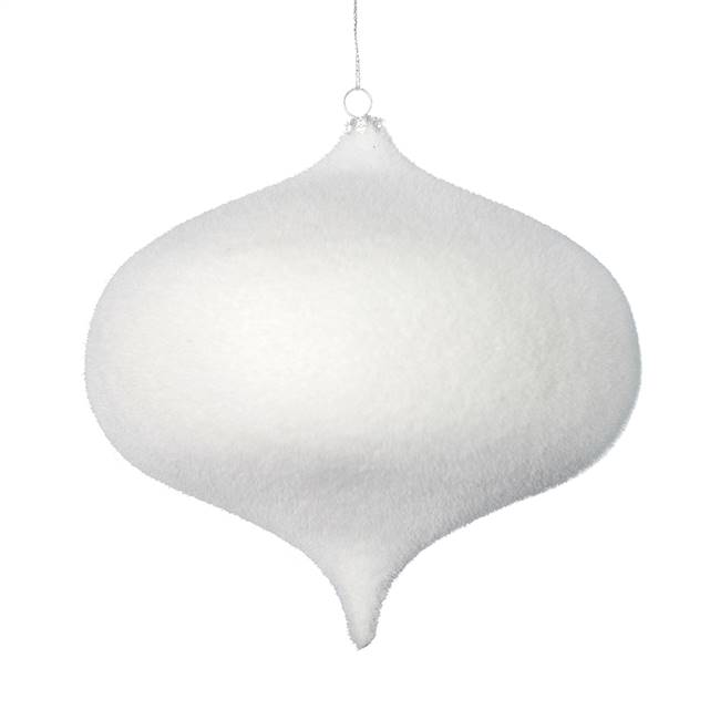 6" White Flocked Onion Ornament 4/Bag