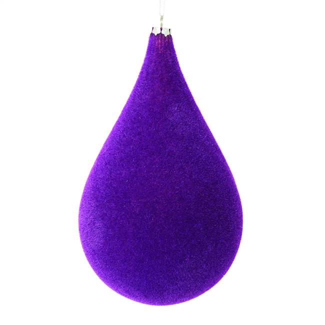 10.5" Purple Flocked Waterdrop Orn 2/Bag