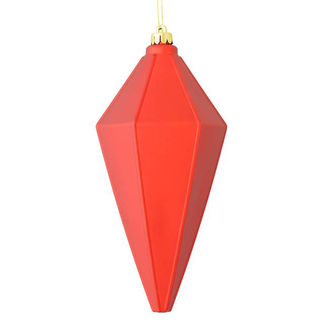 7" Red Matte Lantern Ornament 4/Bag