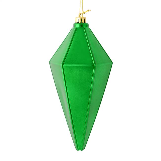 7" Green Shiny Lantern Ornament 4/Bag