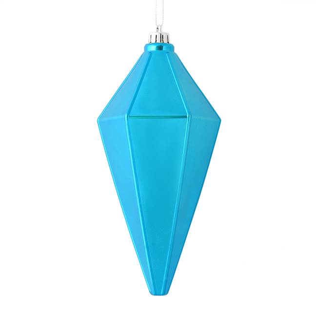 7" Turquoise Shiny Lantern Ornament 4/Ba
