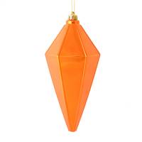 7" Brn Orange Shiny Lantern Ornamnt 4/Ba