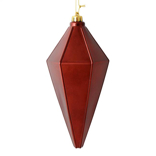 7" Burgundy Shiny Lantern Ornament 4/Bag