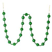 6' Green Stripe Ball Ornament Garland