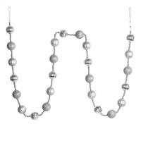 6' Silver Stripe Ball Ornament Garland