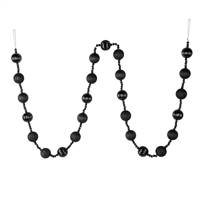 6' Black Stripe Ball Ornament Garland