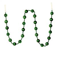 6' Emerald Stripe Ball Ornament Garland