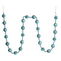 6' Baby Blue Stripe Ball Ornamnt Garland